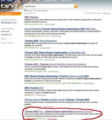 SEO Bing Results Image
